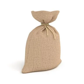 3d rendering of burlap money bag isolated on white background Stock Illustration