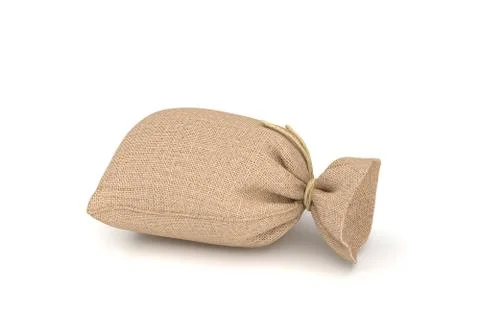 3d rendering of burlap money bag isolated on white background Stock Illustration