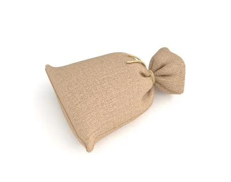 3d rendering of burlap money bag isolated on white background Stock Illustration