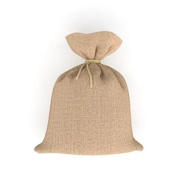 3d rendering of burlap money bag isolated on white background 스톡 일러스트