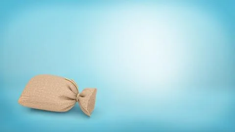 3d rendering of a burlap money bag on blue background Stock Illustration