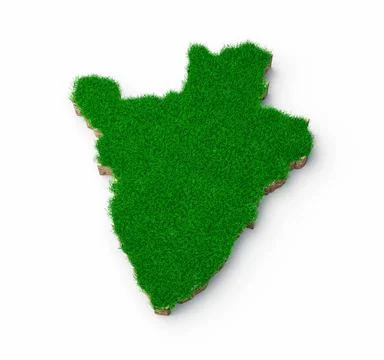 3d rendering of Burundi map with grass texture isolated on a white background Stock Illustration