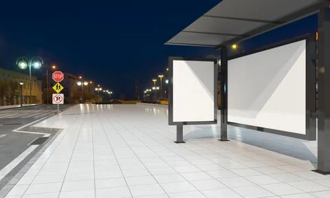 3D rendering of a bus stop Stock Illustration