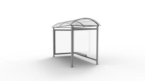 3d rendering of a bus stop shelter isolated in white background 스톡 일러스트