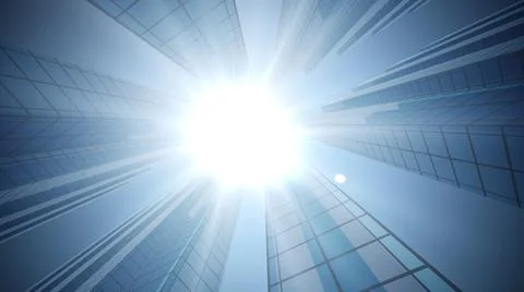 3d rendering of Business and design concept - empty glass panel of skyscraper Stock Illustration