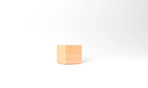 3d rendering business concept minimal as group of wood cube for your text Illustrazione stock