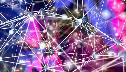 3D rendering of business intelligence analyst dashboard in cyberspace Illustrazione stock