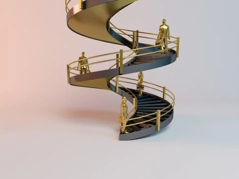 3d rendering of a business man looking to the future with hope sky and open s Stock Illustration