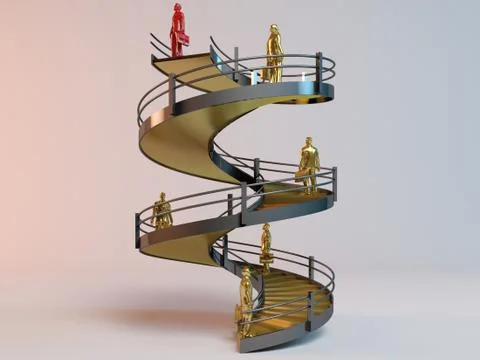 3d rendering of a business man looking to the future with hope sky and open s Stock Illustration