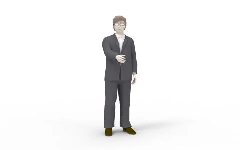 3d rendering of a business man shaking hands isolated in white background Stock Illustration