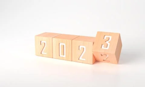 3d rendering of Business plan or Happy new year in 2023 concept for business Ilustração Stock