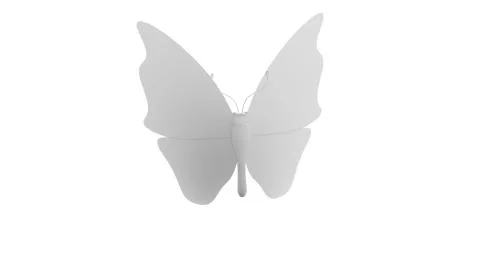 3D rendering of a butterfly isolated on white empty space background Stock Illustration