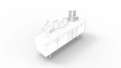 3d rendering of a cabinet isolated in white studio background Illustrazione stock