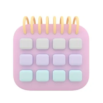 3d rendering Calendar icon symbol. minimal cartoon style design. Stock Illustration