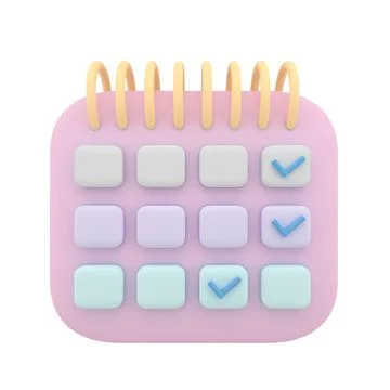 3d rendering Calendar icon symbol. minimal cartoon style design. Day month ye 스톡 일러스트