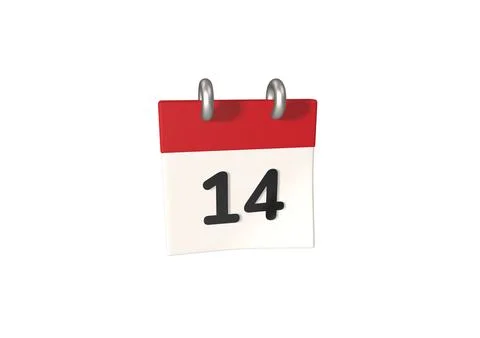 3D rendering of a calendar icon on white background Illustrazione stock