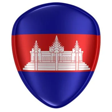 3d rendering of a Cambodia flag icon. Stock Illustration