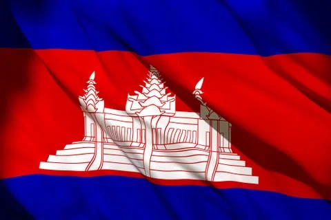 3d rendering of Cambodia flag Stock Illustration