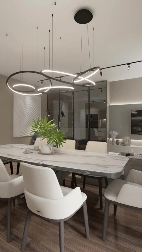 3D-rendering. The camera flies over a modern studio apartment. Stock Footage 263033378