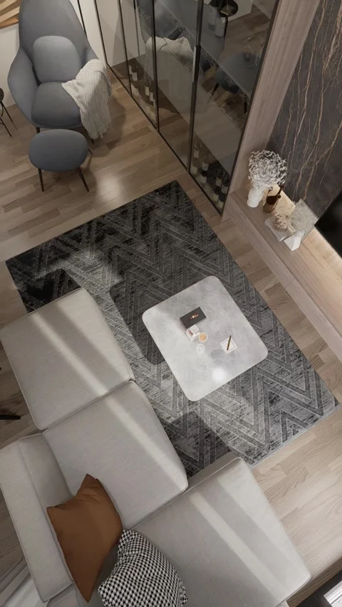 3D-rendering. The camera flies over a modern studio apartment Stock Footage 270214141