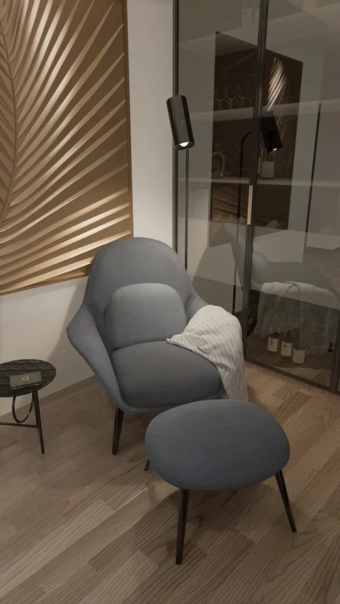 3D-rendering. The camera flies over a modern studio apartment Stock Footage 270214146