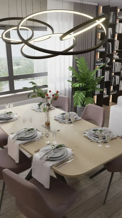 3D-rendering. The camera flies over a modern studio apartment. Vertical format Stock Footage 281544360