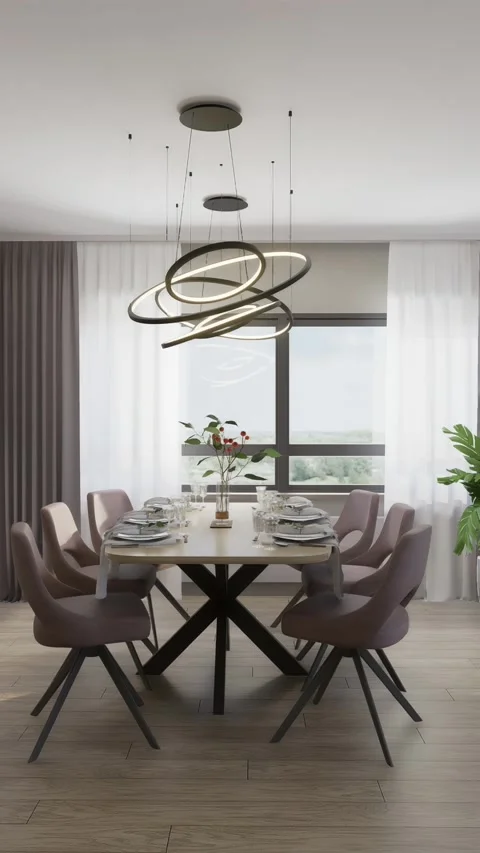 3D-rendering. The camera flies over a modern studio apartment. Vertical format Stock Footage 281544428