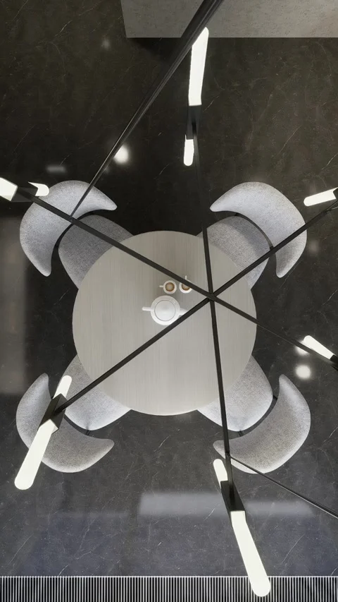 3D rendering. The camera flies through the interior of a country house Stock Footage 275023233