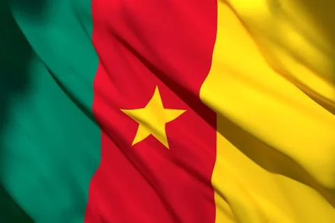 3d rendering of Cameroon flag Stock Illustration