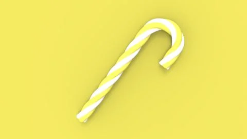 3d rendering of a candy cane isolated in studio background Illustrazione stock