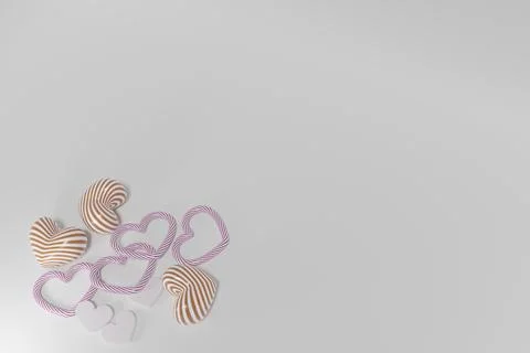 3D rendering of candy in heart shape on white background Stock Illustration