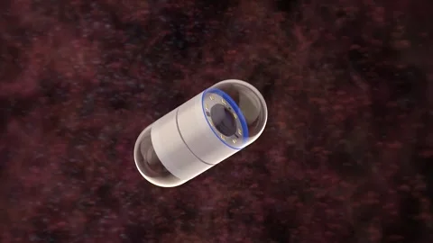 3d rendering capsule endoscope in intestine 4k footage 스톡 동영상 309002282