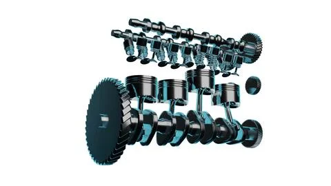 3D rendering of car engine Stock Illustration
