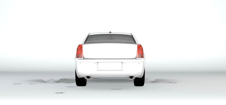 3d rendering of a car inside a studio Stock Illustration