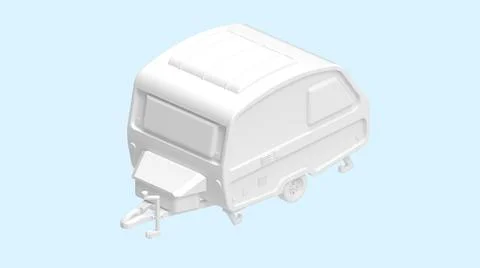 3D rendering of a caravan computer model mock up isolated on a empty background Stock Illustration