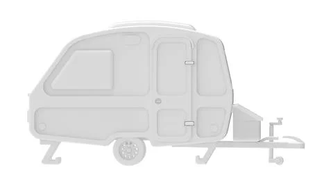 3D rendering of a caravan computer model mock up isolated on a empty background Stock Illustration