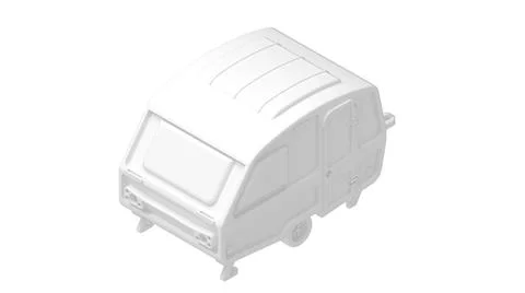 3D rendering of a caravan computer model mock up isolated on a empty background Stock Illustration