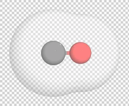 3D rendering of Carbon Monoxide over a transparent background. Stock Illustration