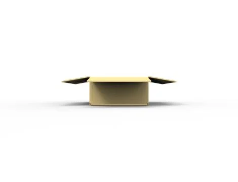 3d rendering of a cardboard beige open box isolated in white background 스톡 일러스트