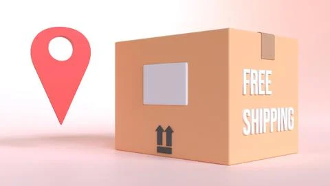 3D rendering cardboard box or delivery package. 3D illustration delivery carg Illustrazione stock