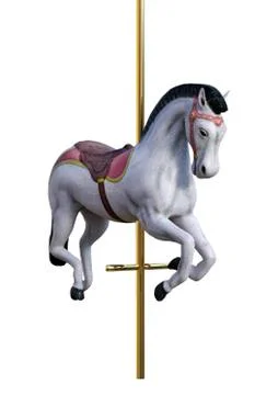 3D Rendering Carousel Horse on White Stock Illustration