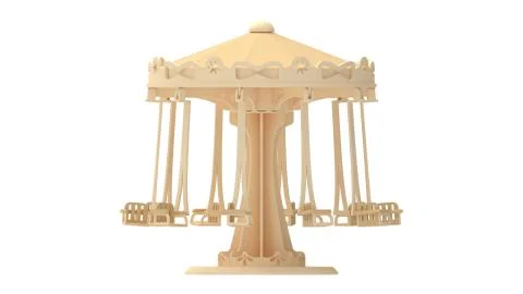 3D rendering of a carousel park attraction amusement fun ride Stock Illustration