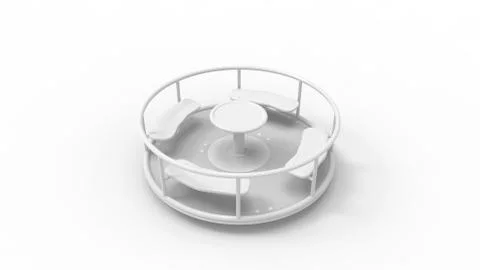 3D rendering of a carousel park attraction amusement fun ride Stock Illustration