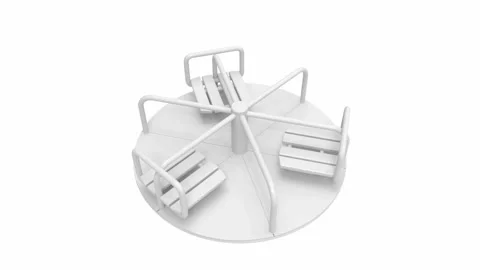 3D rendering of a carousel Playground atriibute machine rack turning Stock Footage 130384667