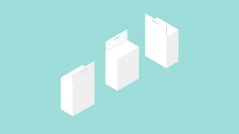 3D rendering of a cartboard product square packaging isolated Stock Illustration