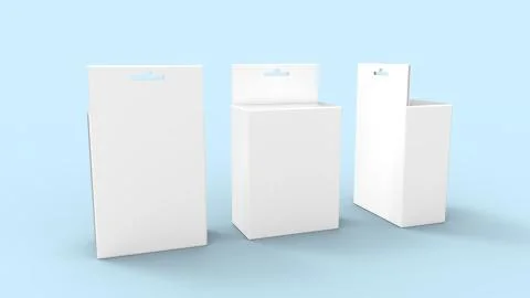 3D rendering of a cartboard product square packaging isolated 库存插图