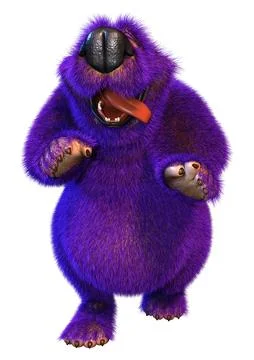 3D Rendering Cartoon Bear on White Stock Illustration