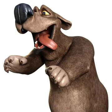 3D Rendering Cartoon Bear on White Illustrazione stock