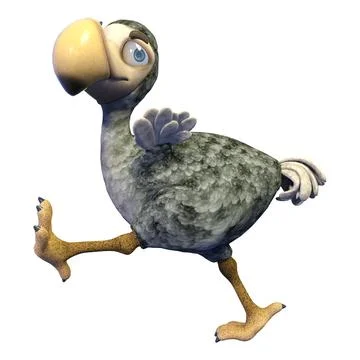 3D rendering cartoon dodo bird isolated on white background Stock Illustration