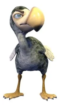 3D rendering cartoon dodo bird isolated on white background Stock Illustration
